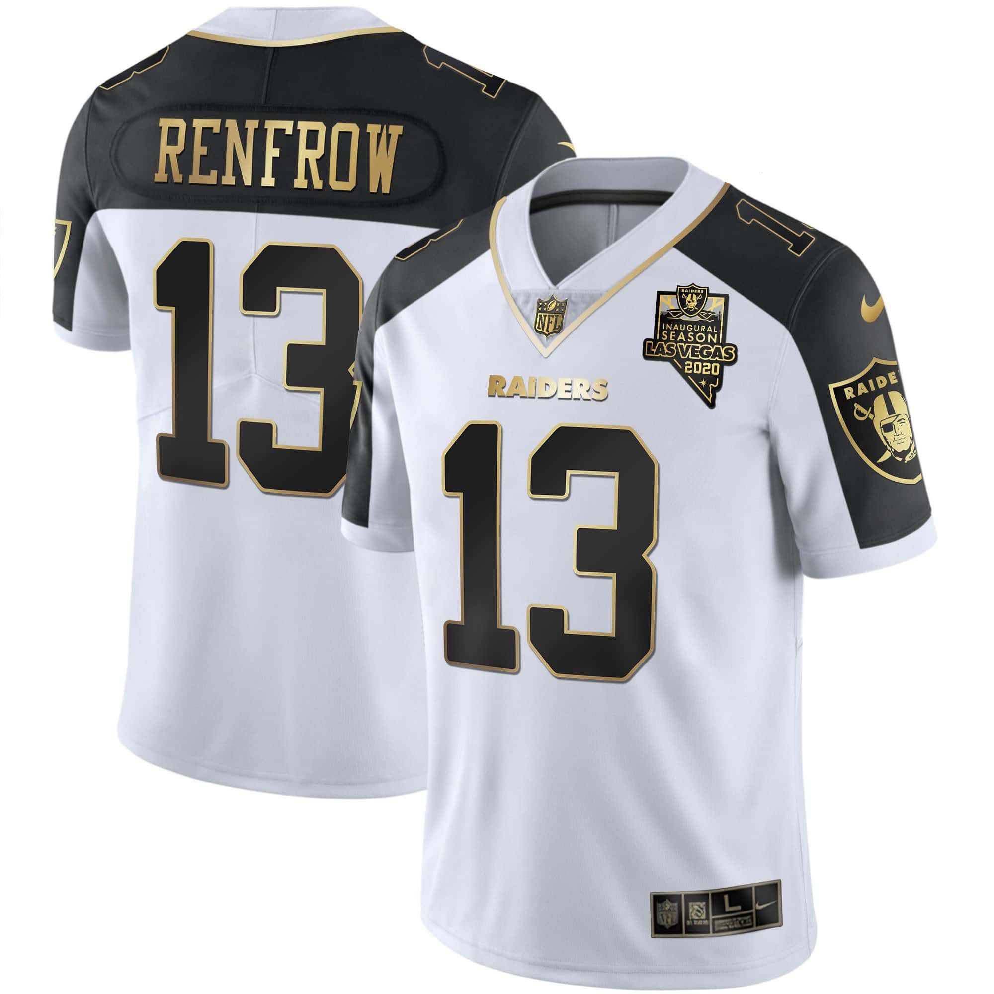 Men Oakland Raiders #13 Renfrow 2024 Nike Vapor White Gold & Black Inverted Limited NFL Jersey